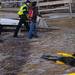 A woman was rescued by the Dexter Area Fire Department after driving her car onto Dexter Township's Portage Lake on Sunday, Feb. 17, 2013. Photo  courtesy of Amy Conway O'Brien